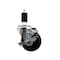 Service Caster 3.5'' SS Soft Rubber Swivel 1-3/8'' Expanding Stem Caster with Brake SCC-SSEX20S3514-SRS-TLB-138 - alternate 1